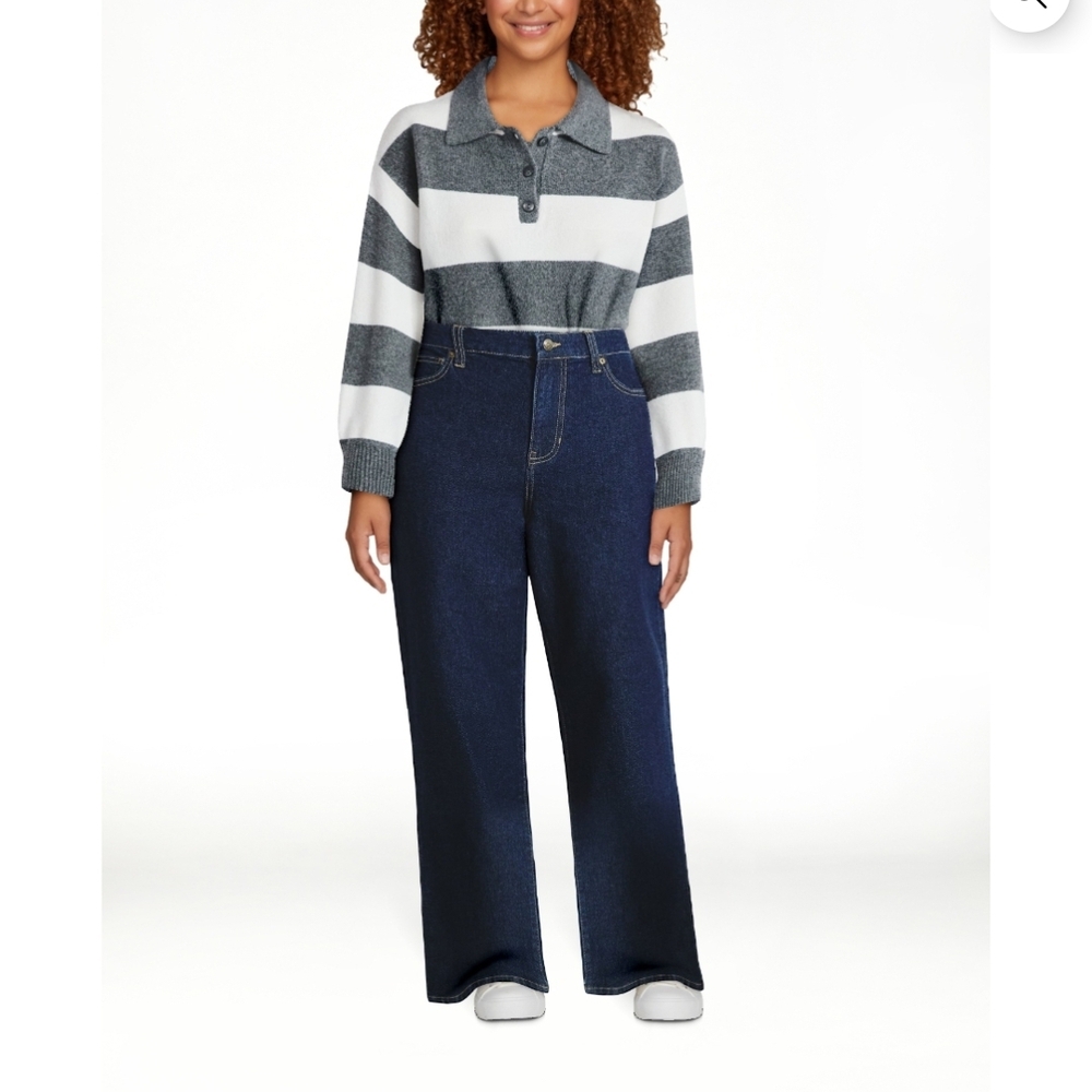 No Boundaries Elegant Navy High Waisted Wide Leg Jeans